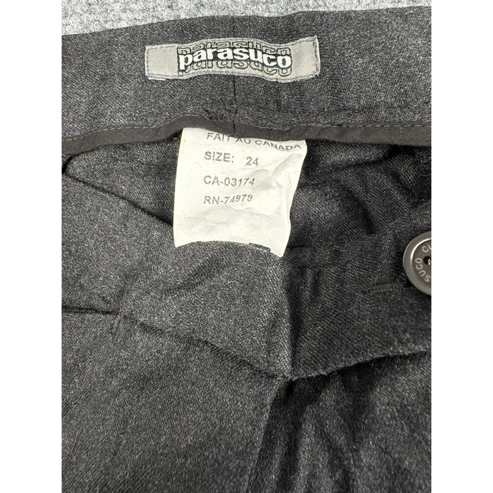 Parasuco Womens Low Rise Flare Dress Pants Charcoal Gray 8083RPL Size 24 NWT - Picture 5 of 10